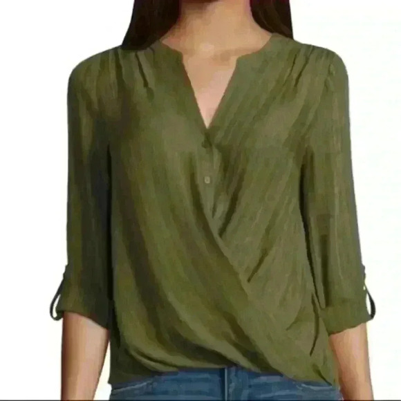 BRAND NEW NWT ana (a new approach) rich avocado long sleeve top - Picture 1 of 3